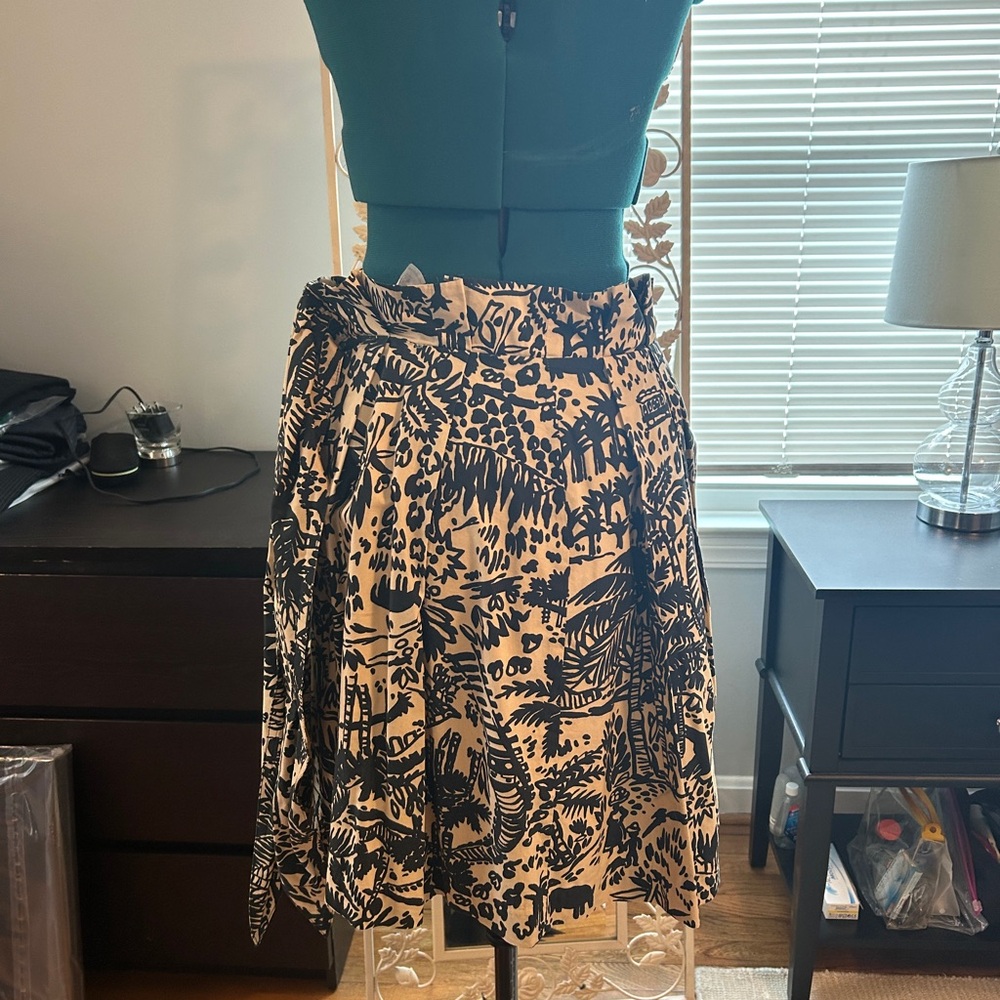 Corey Lynn Calter Black and Cream A-Line Skirt - Picture 2 of 3